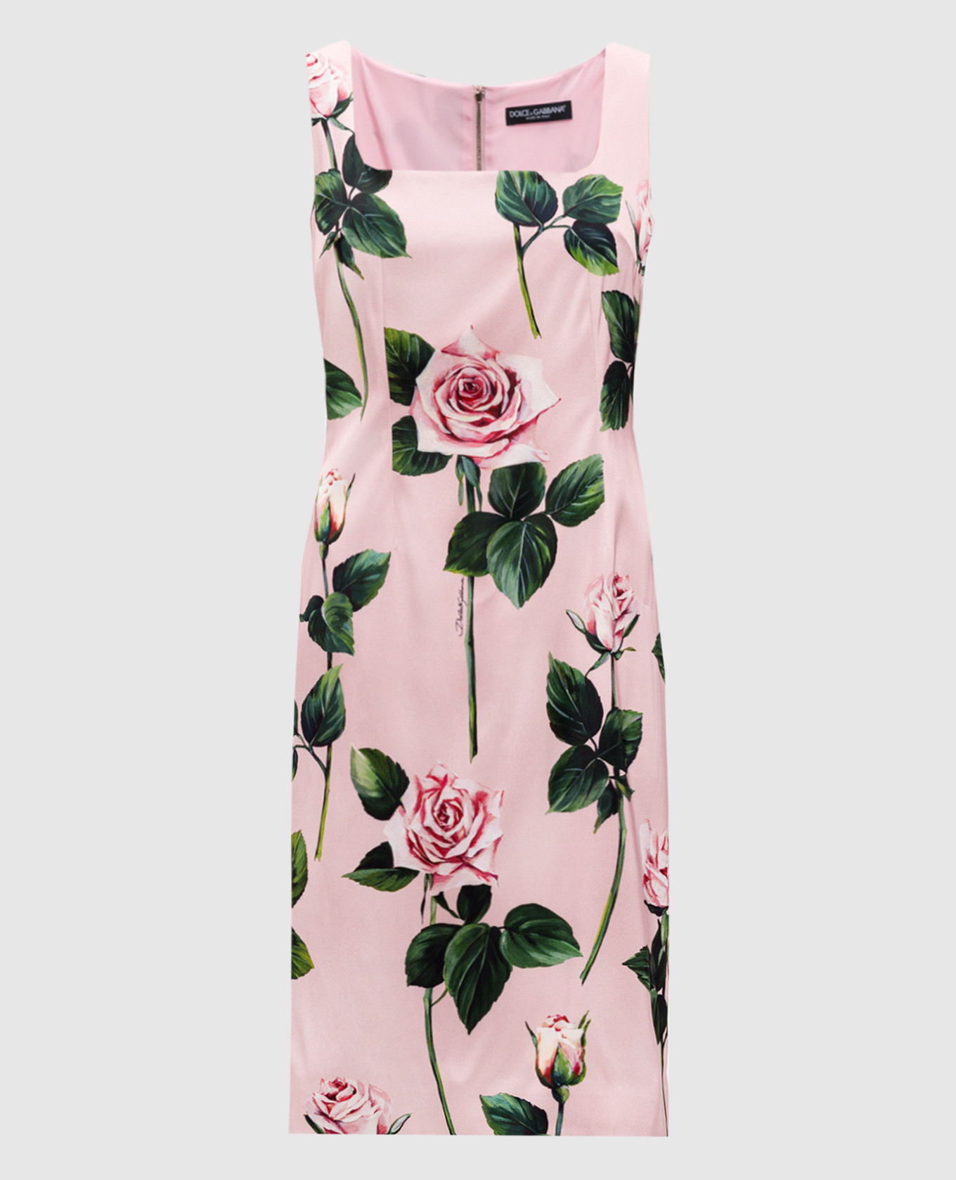 Pink dress with floral print Dolce&Gabbana