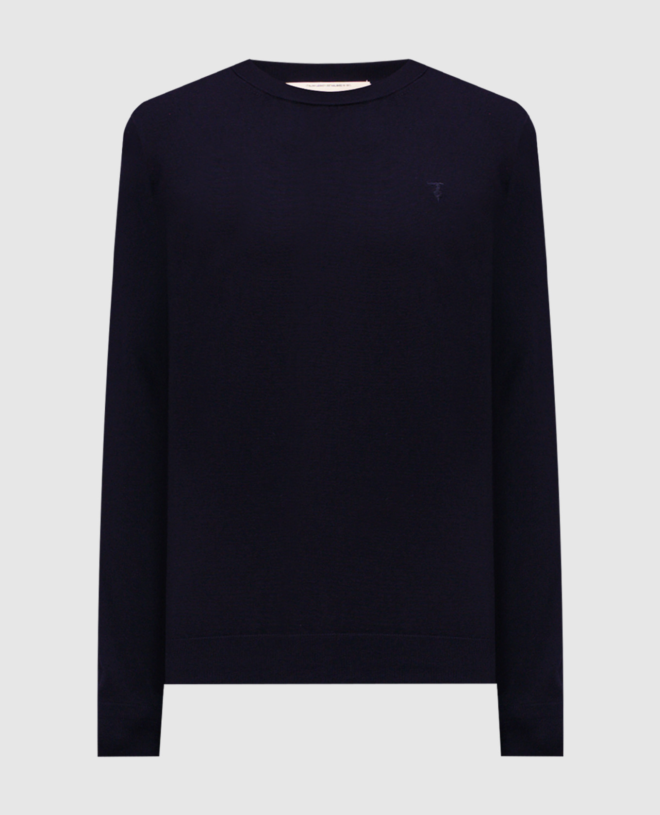 Blue jumper with embroidered emblem Trussardi