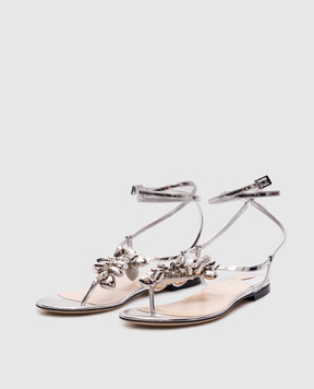 Mach&Mach Puffy Heart Silver Patent Leather Sandals S089705SPE