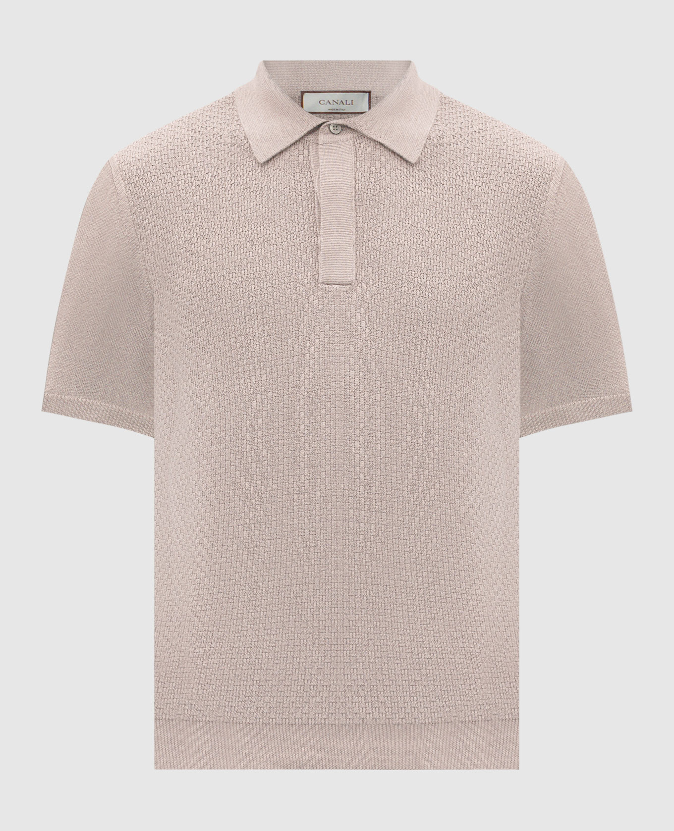 

Beige polo shirt with a pattern Canali