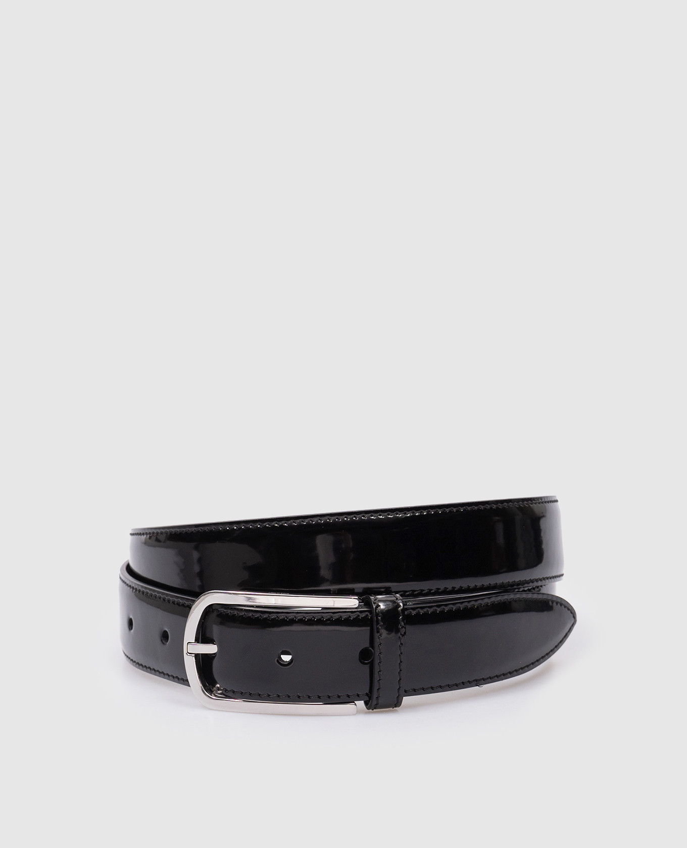 

Black glossy leather strap Brunello Cucinelli, Черный
