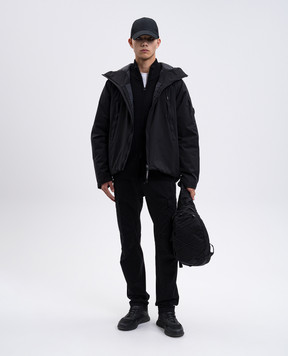 C.P. Company Black cargo pants with logo patch MPA068A005529G