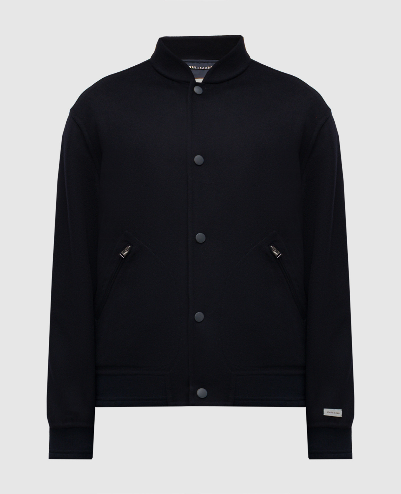 

Blue wool and cashmere bomber jacket with removable vest Canali