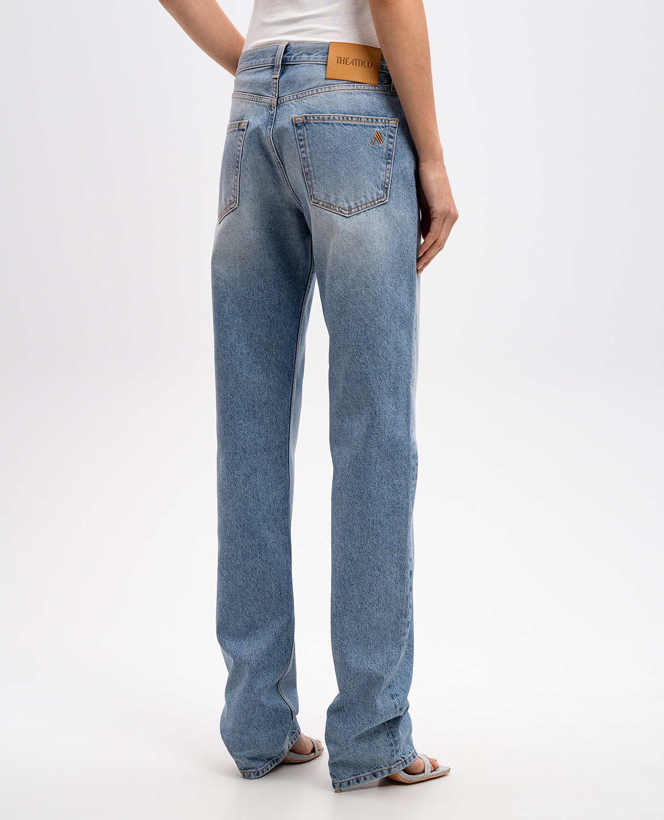 

Blue jeans with a distressed effect The Attico, Light blue