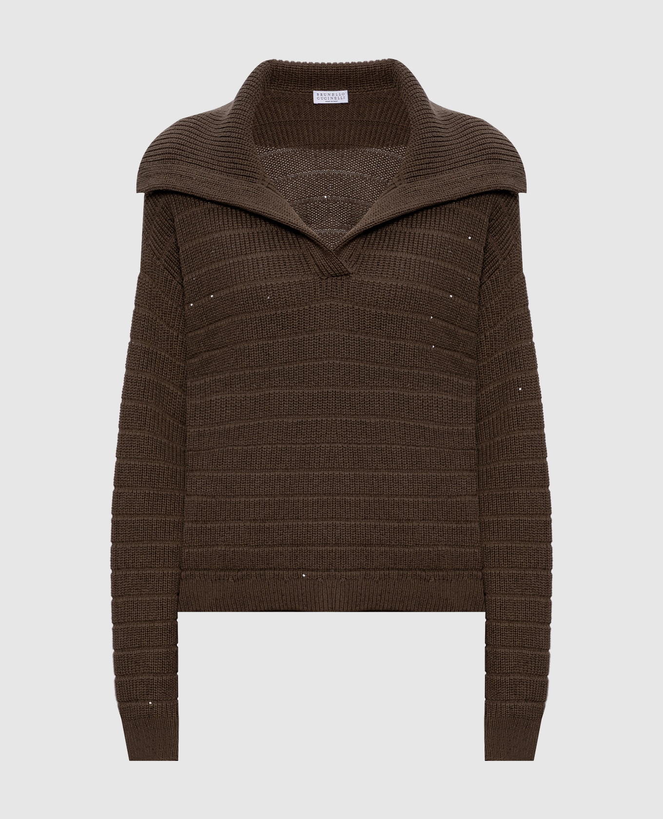 Brown sweater with sequins Brunello Cucinelli