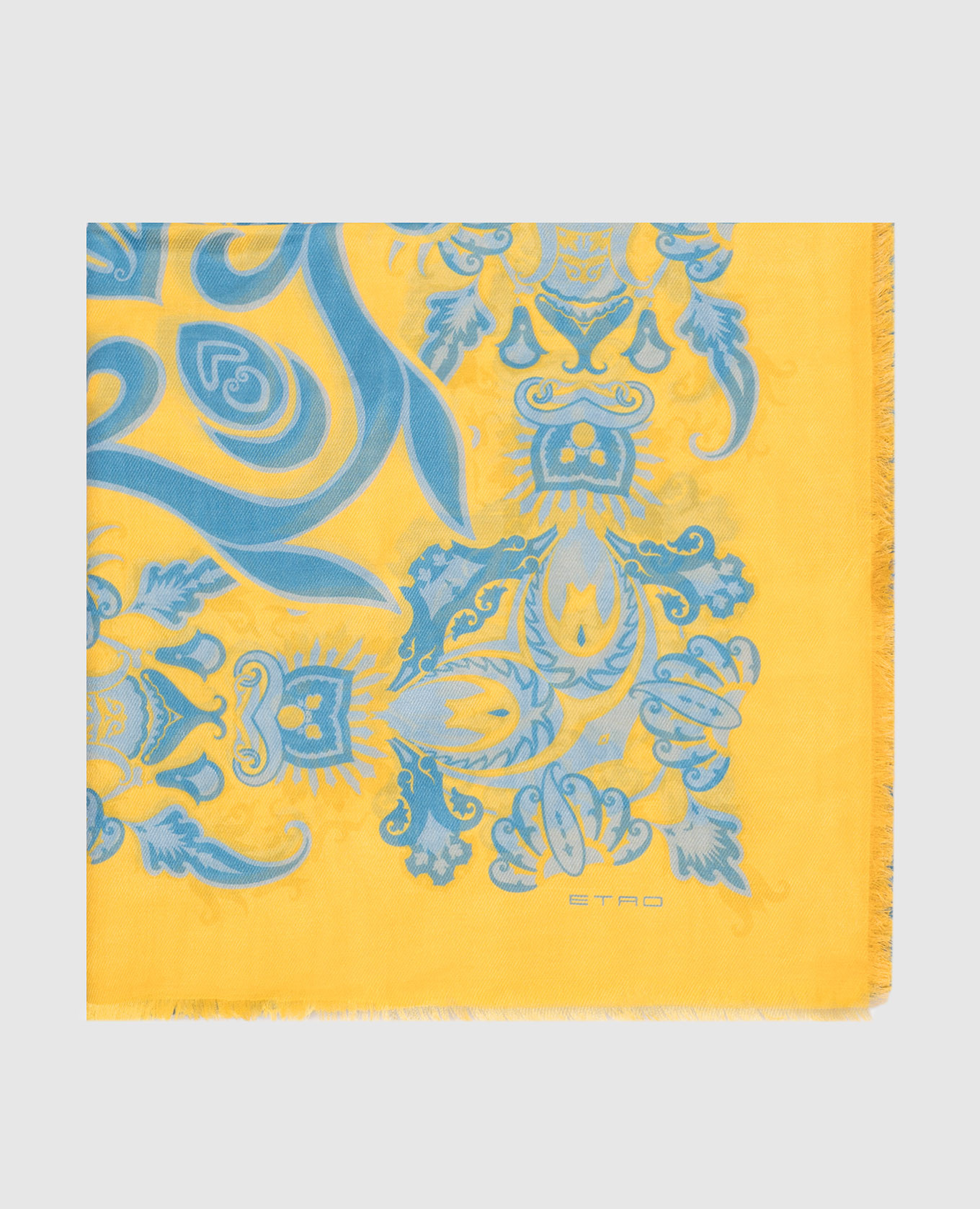 

Yellow silk scarf with floral print Etro