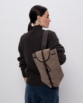 Peserico Brown suede sling bag S38364C0CC681