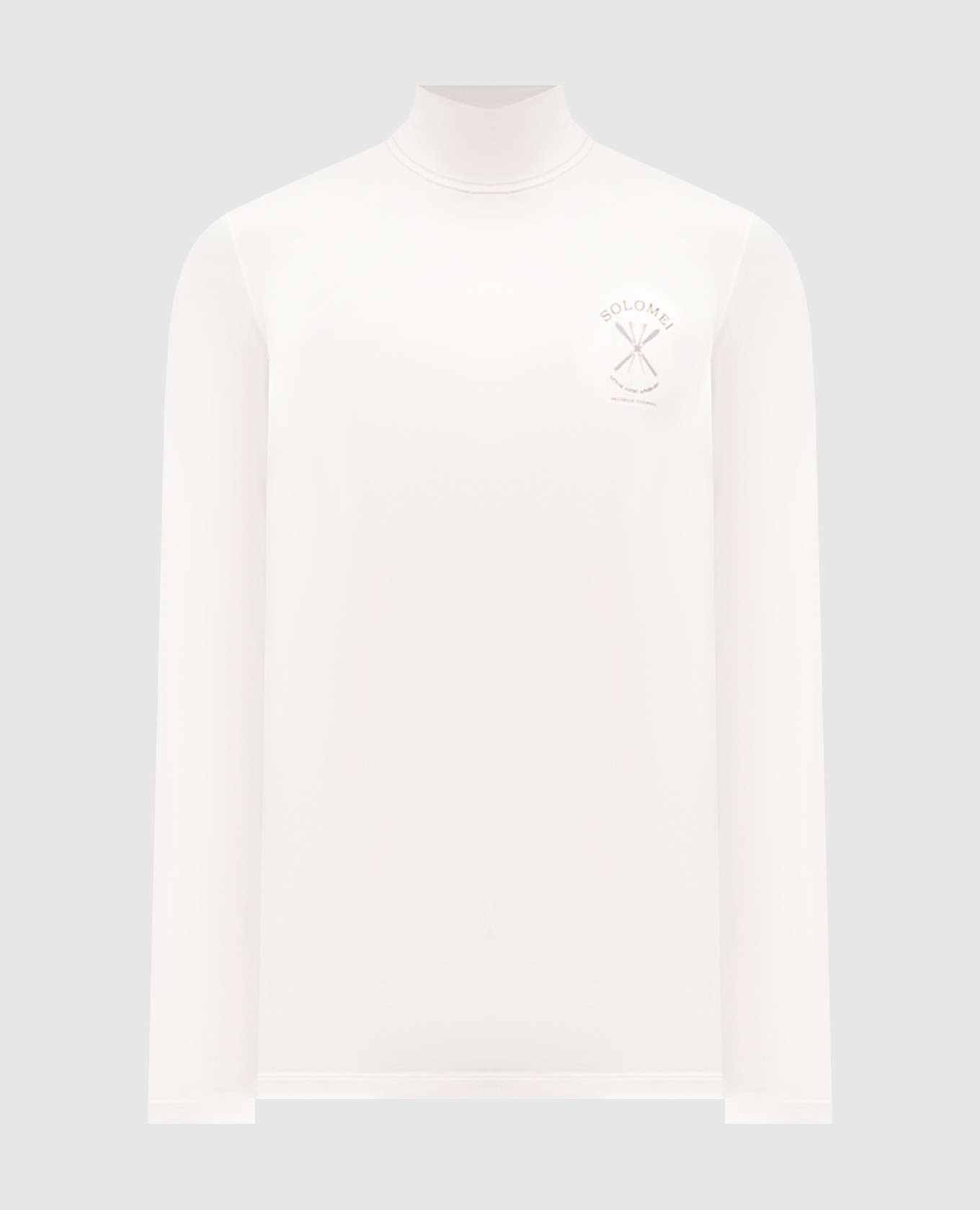 White printed silk turtleneck Brunello Cucinelli