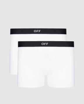 Off-White A set of white boxer briefs with a logo pattern OMUH007S24JER001