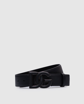 Dolce&Gabbana Black leather belt with logo BC4675AT489