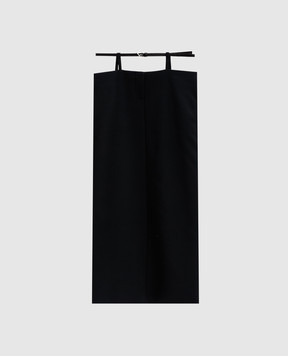 The Attico Black midi skirt with belt 248WCS225E100