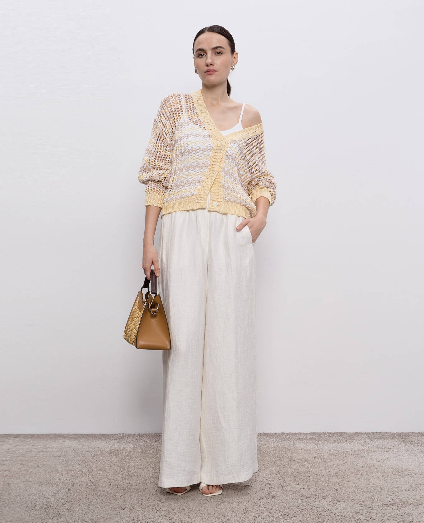 

Yellow openwork cardigan with sequins Peserico