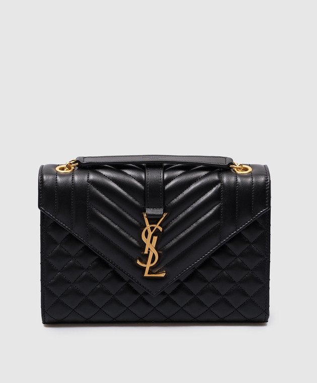 Saint Laurent Envelope messenger bag in black quilted leather with YSL logo 600185AACT7 buy with Greece delivery at Symbol