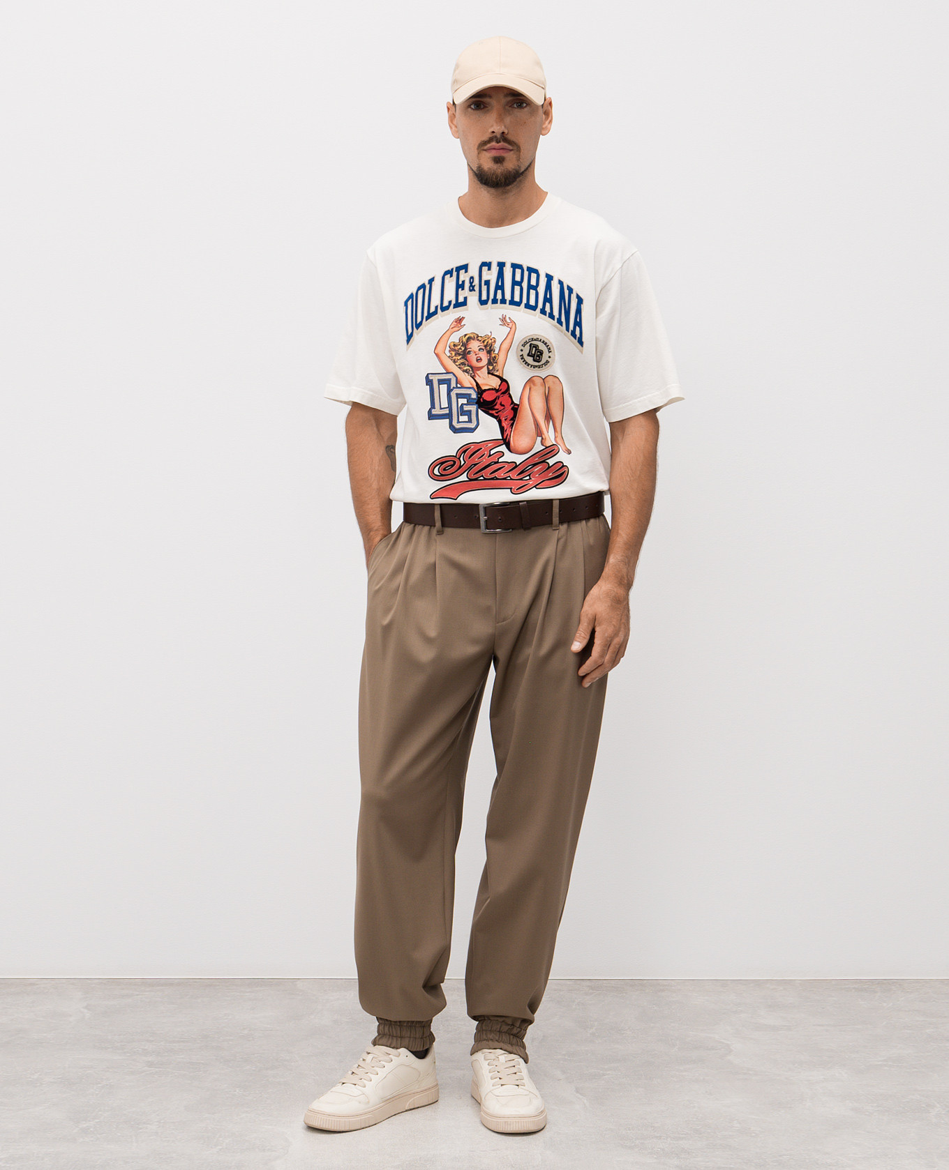 

Khaki wool joggers Dolce&Gabbana