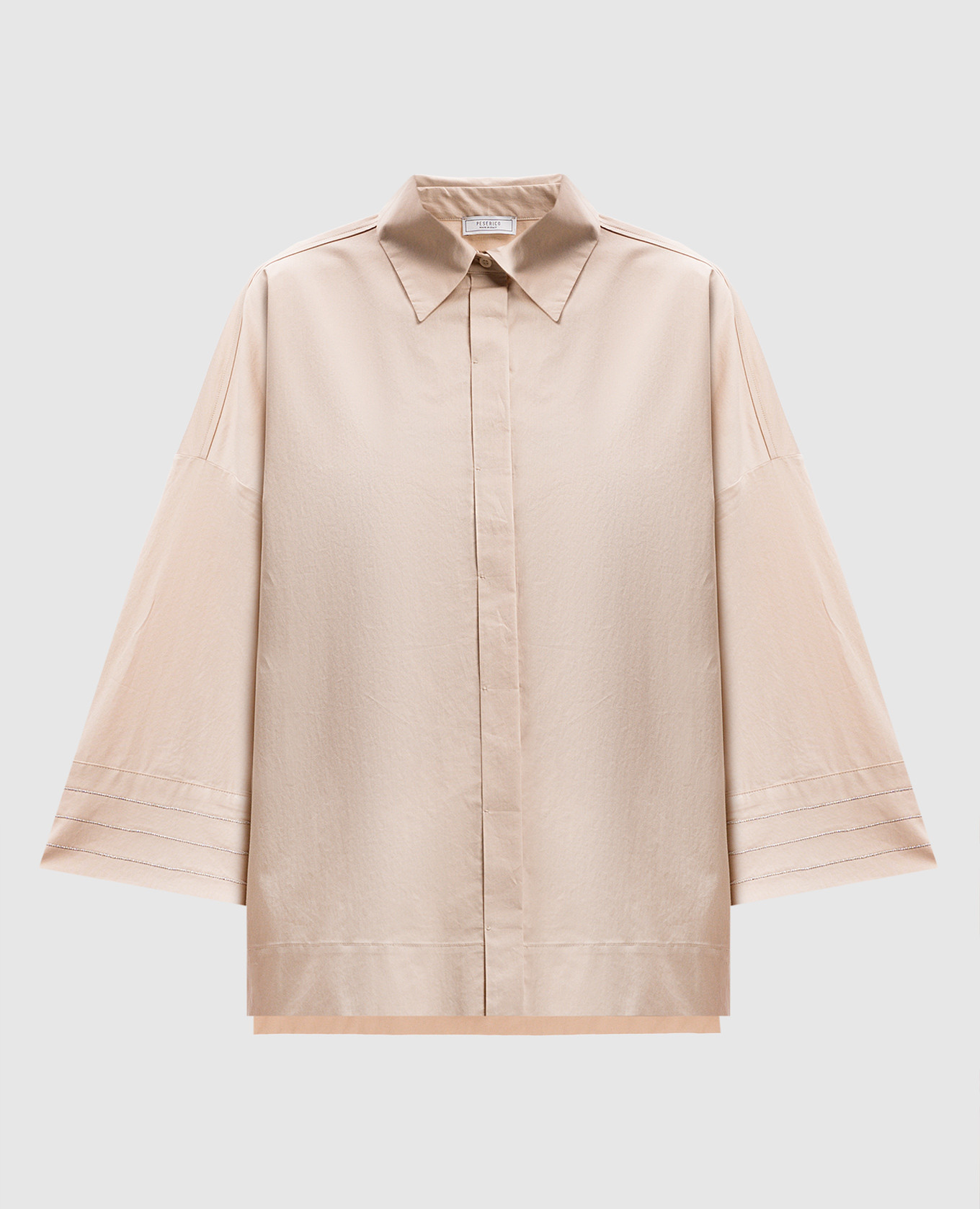 

Beige shirt with monil chain Peserico