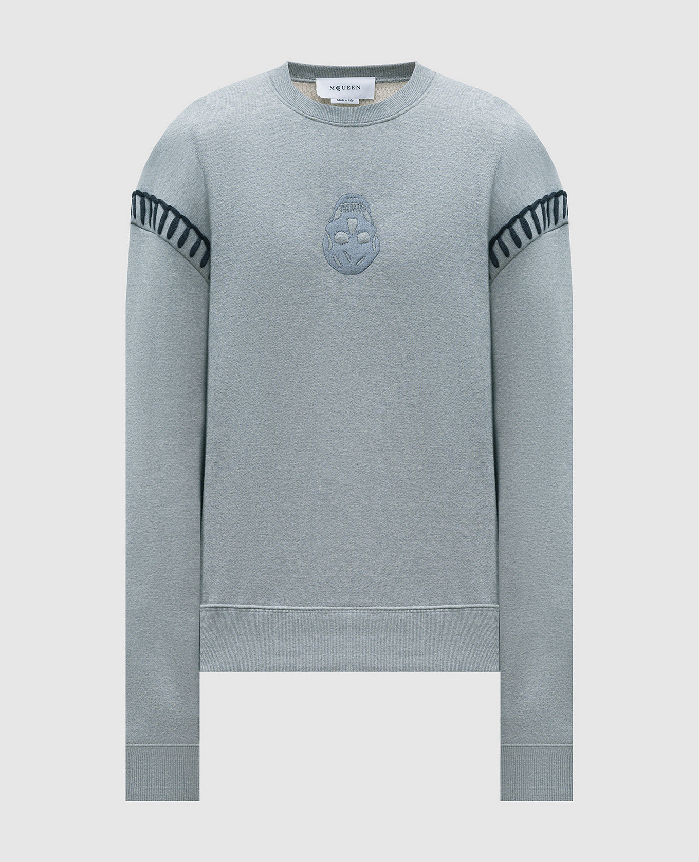 Gray sweatshirt with Skull embroidery Alexander McQueen