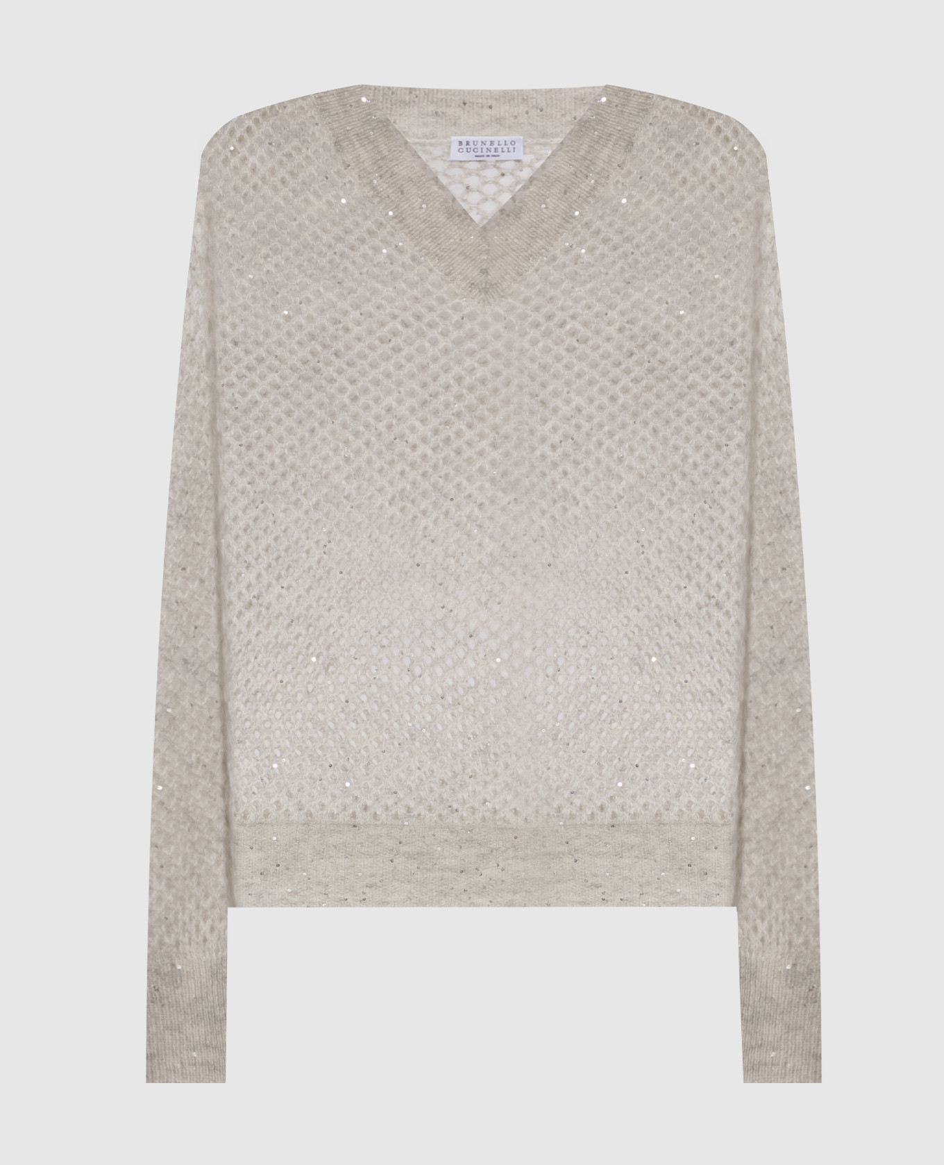 

Beige openwork sweater with mohair and wool Brunello Cucinelli, Grey
