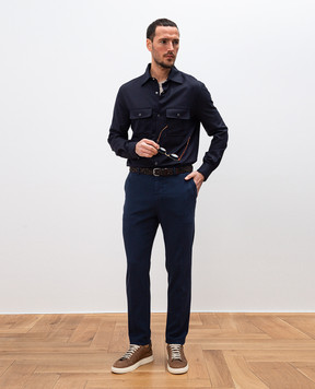 Marco Pescarolo Blue silk pants EVO5107
