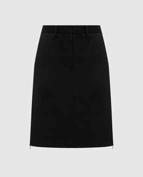 Helmut Lang Black skirt made of wool with zippers O04HW301