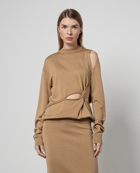 Max Mara Sportmax Beige Holiday longsleeve made of wool HOLIDAY