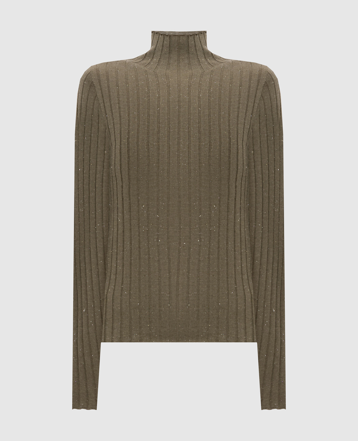 Green ribbed wool golf with lurex Peserico