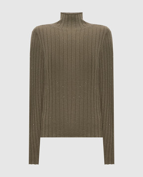 Peserico Green ribbed wool golf with lurex S99432F1809771