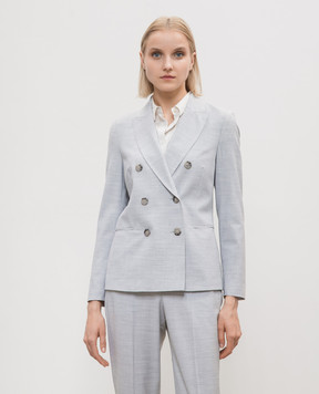 Peserico Gray double-breasted jacket with wool and lurex S0190106467