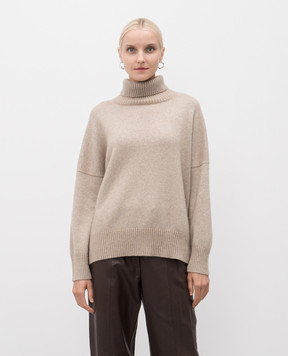 Simonetta Ravizza Beige Malaga cashmere sweater with lurex F05KN73T108