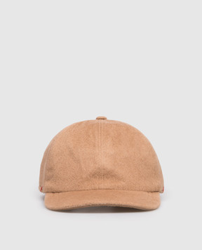 ISAIA Beige wool cap with embroidered emblem BRT01498631