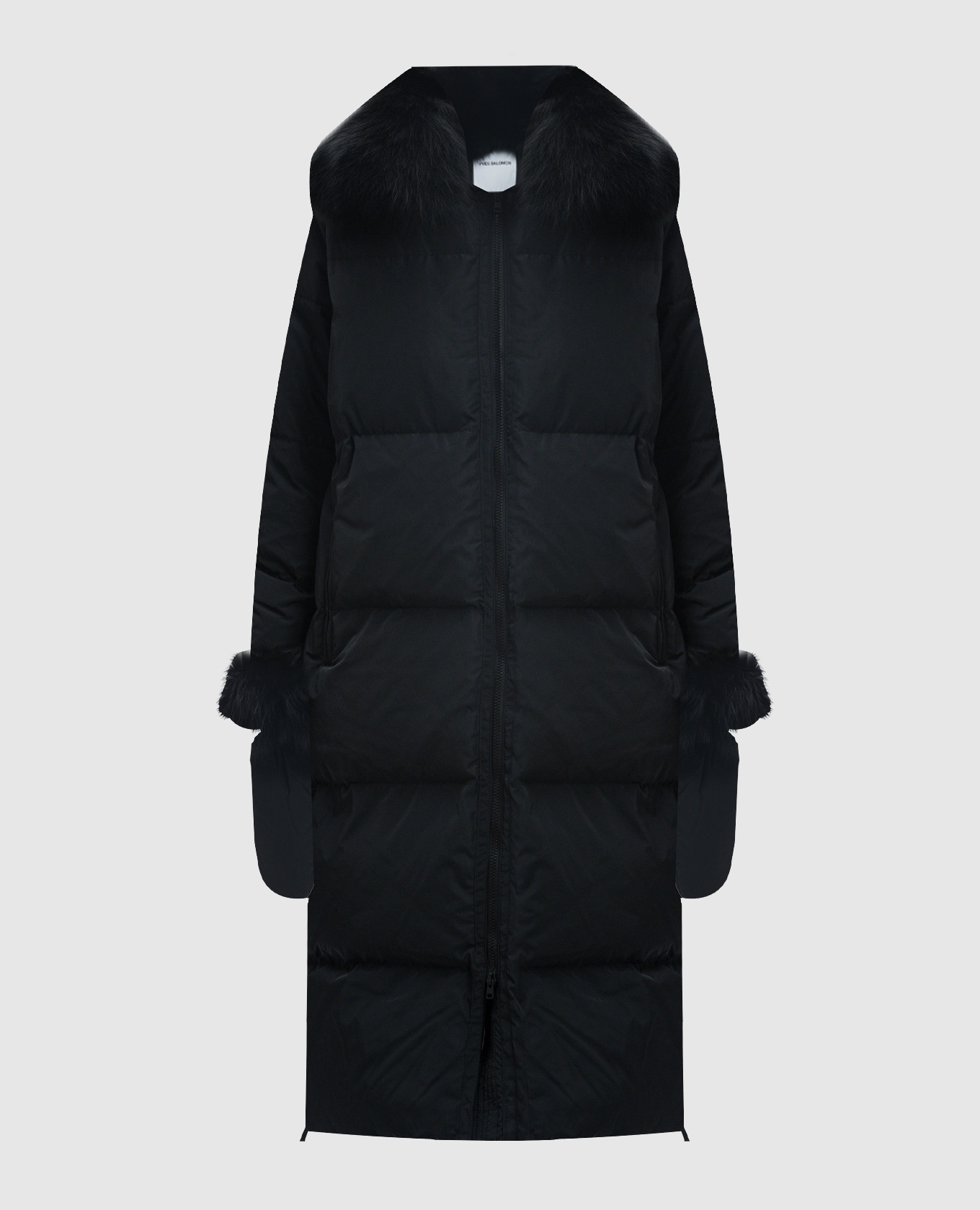 Black down jacket with fox fur yves salomon