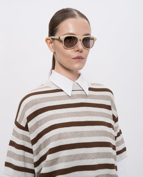 Brunello Cucinelli Beige sunglasses with a monil chain MOCGEMMS03