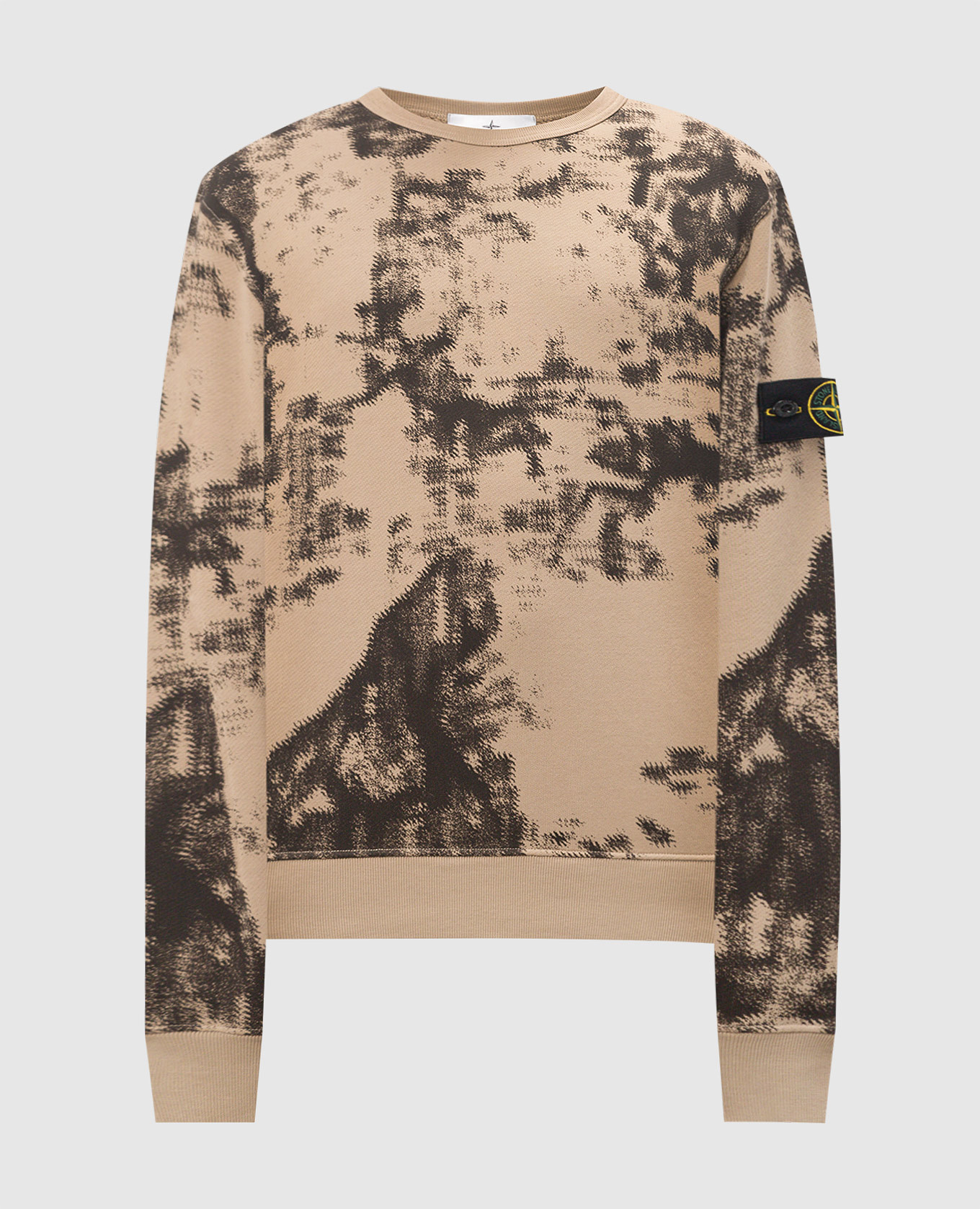 

Beige sweatshirt in a print with a logo Stone Island