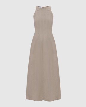 Brunello Cucinelli Beige dress with linen MH126A5171