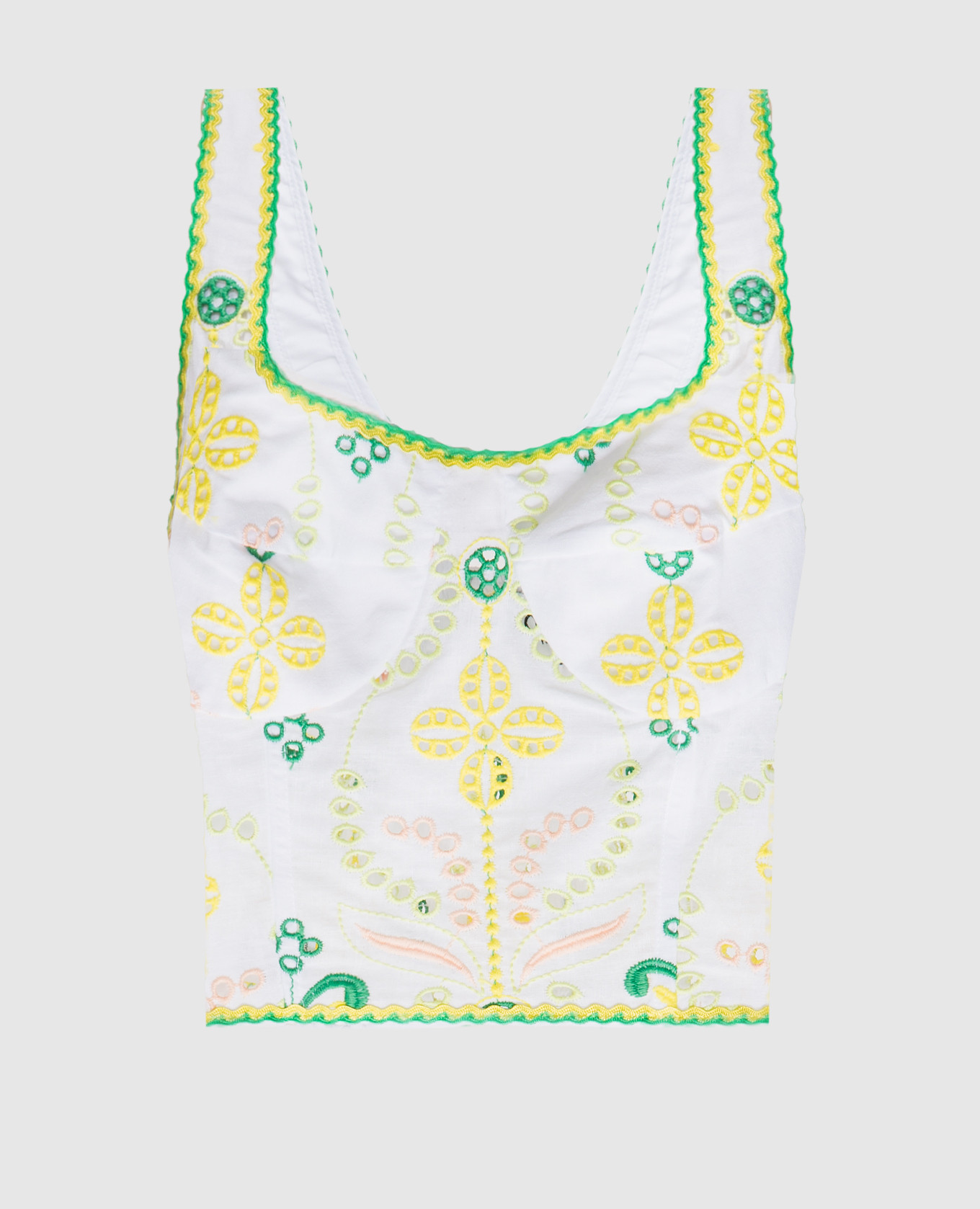 

White Mariel linen top with broderie embroidery Charo Ruiz