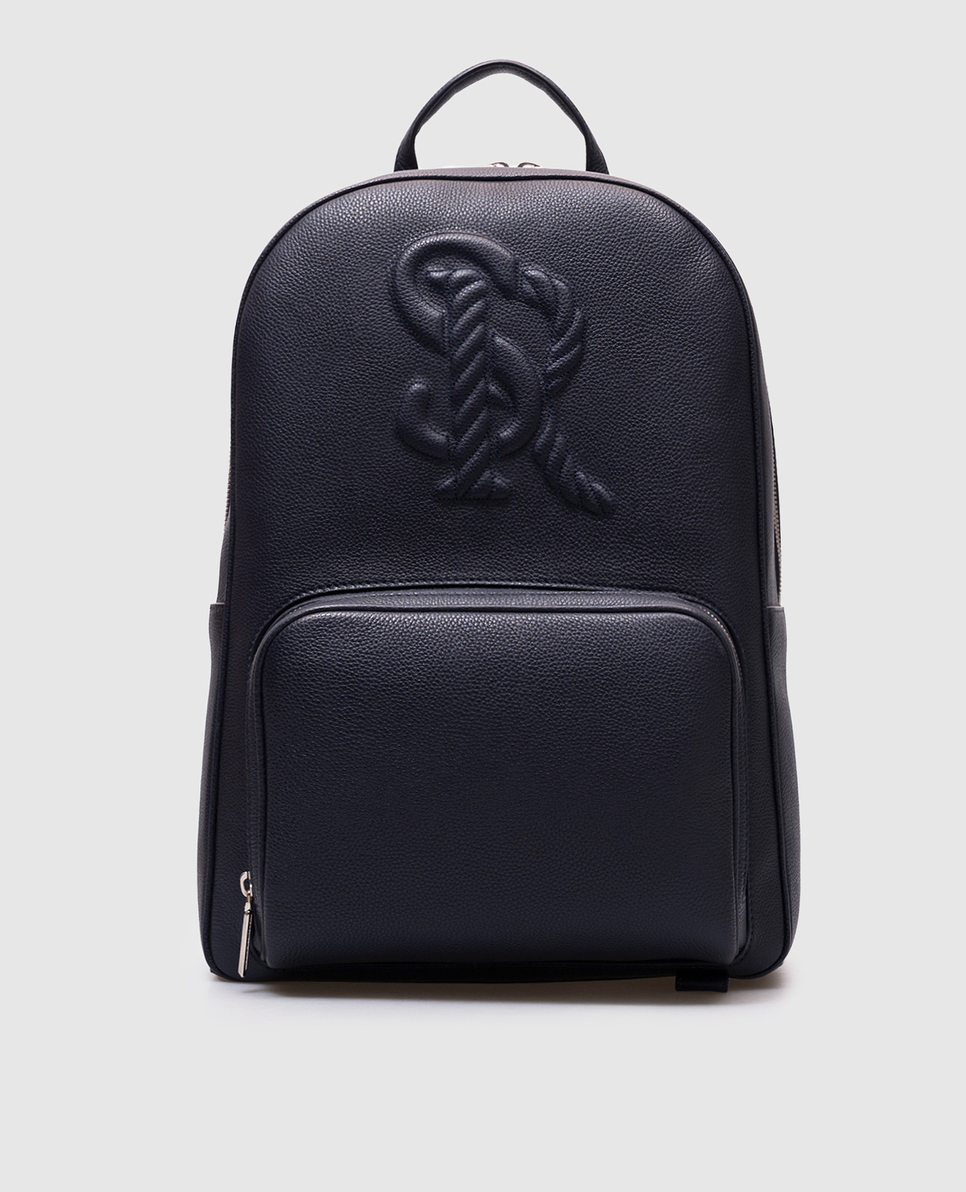 

Blue leather backpack with monogram logo Stefano Ricci
