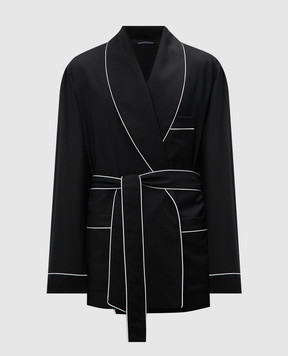 Dolce&Gabbana Black cardigan made of wool G2TQ4TFU2SB