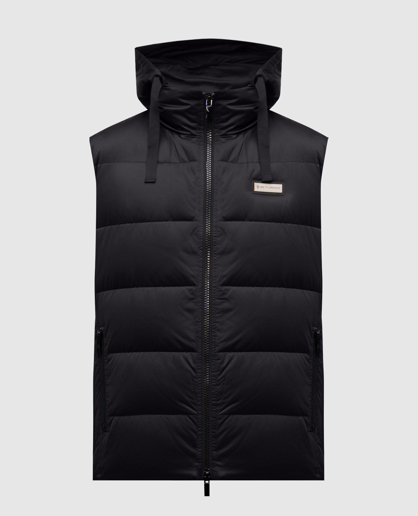 

Black down vest with logo Be Florence