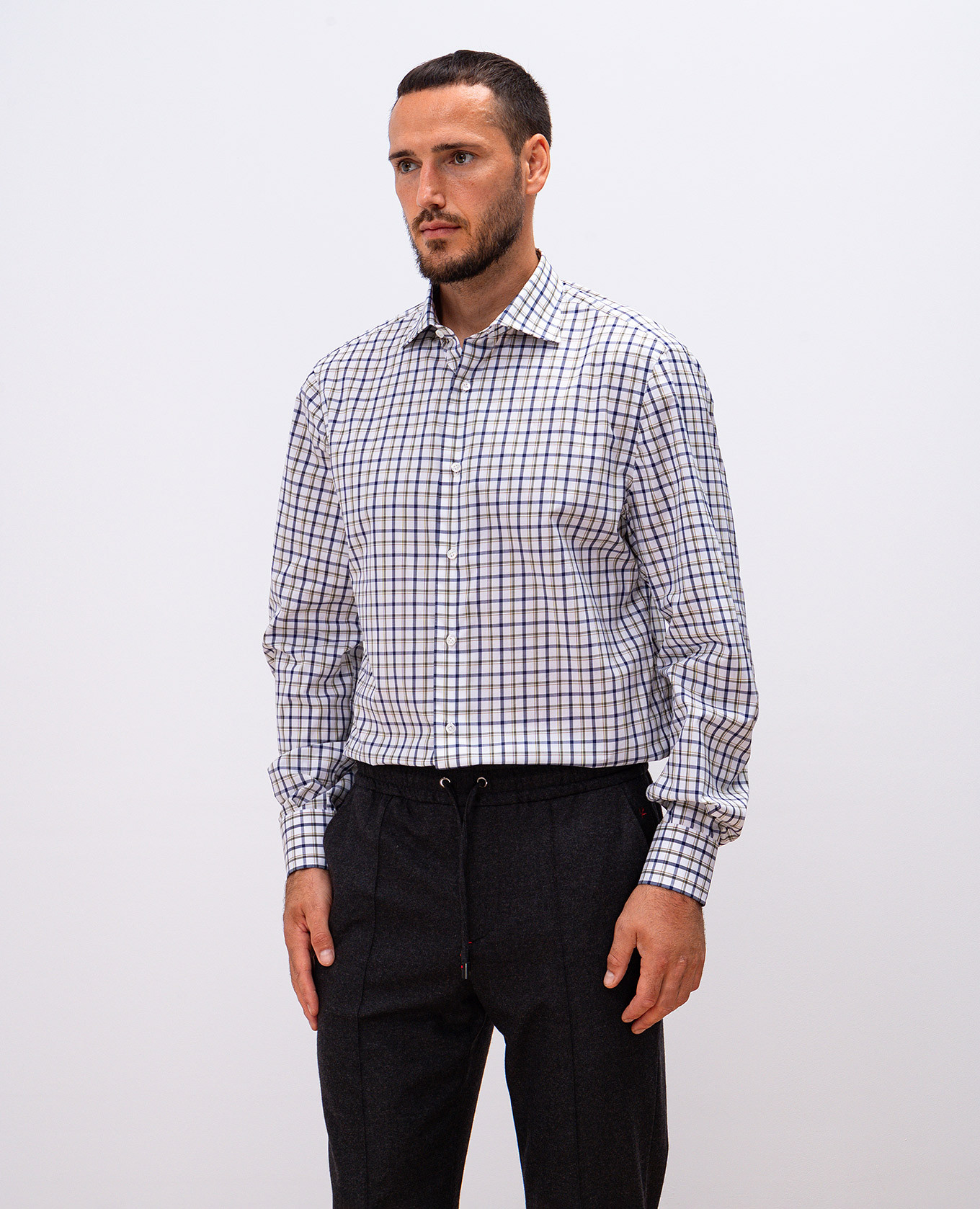 

White checked shirt ISAIA