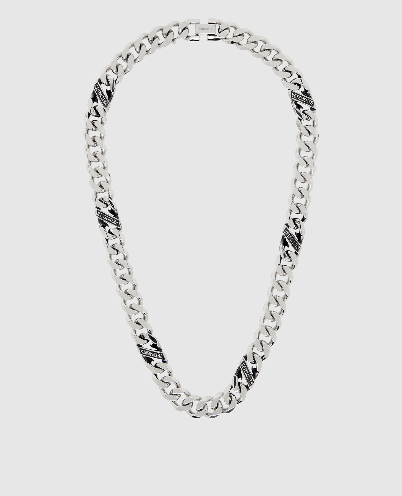 Silver chain necklace with logo Vetements