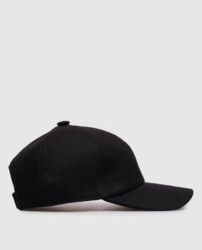 Cashmere&Whiskey Black wool and cashmere cap 9925001