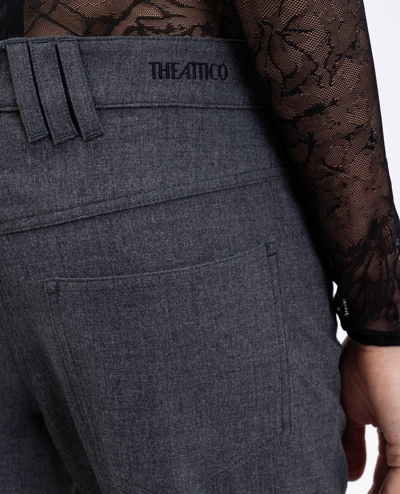 Grey flared trousers with logo The Attico 5
