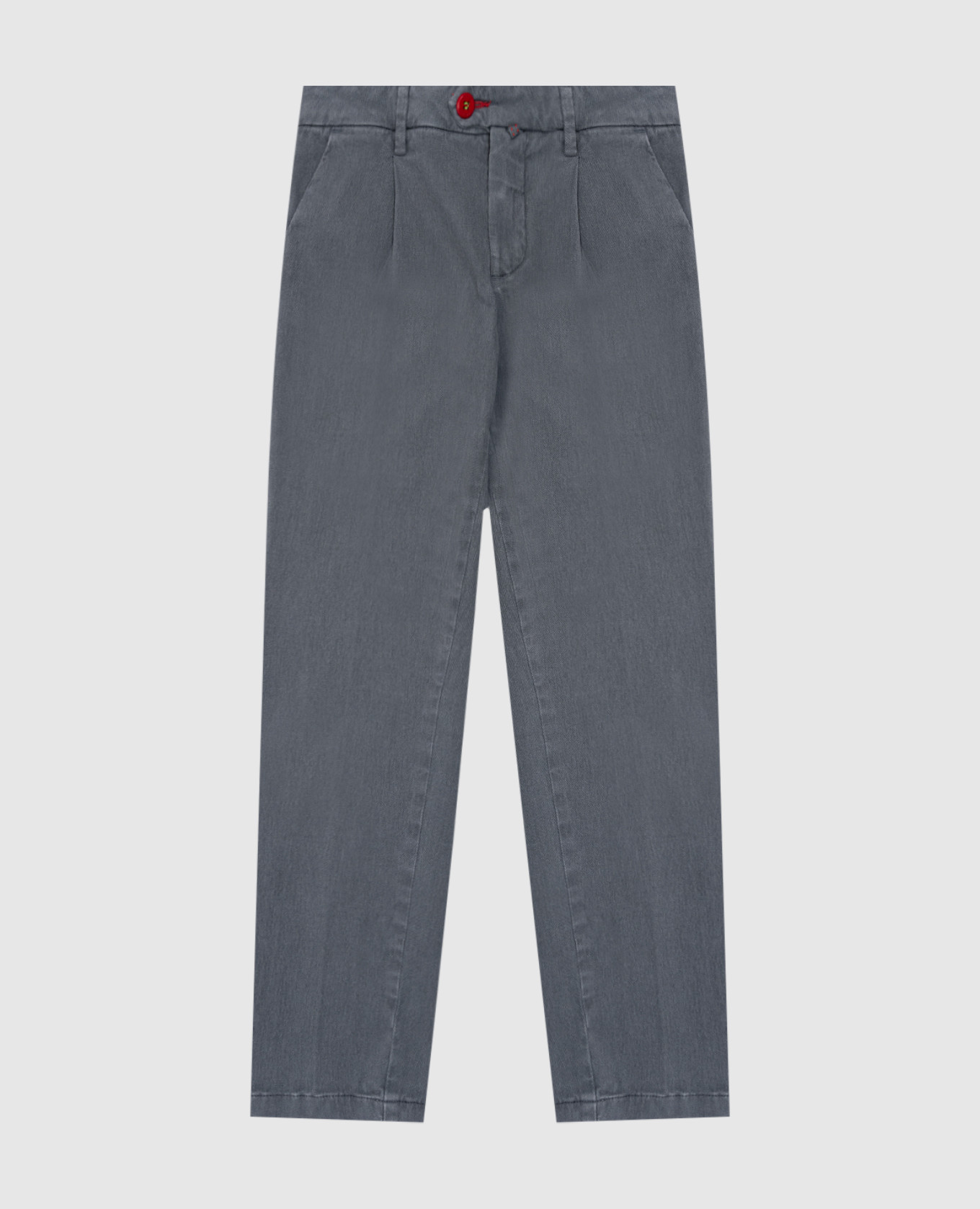 Children's gray pants with a logo little baronio