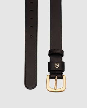 Valentino Black leather belt with logo 6W2T0SM1PPU
