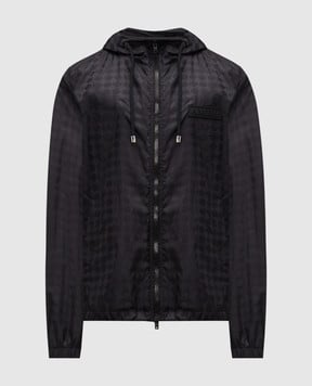 AMIRI Black windbreaker with monogram pattern AMOULW1039