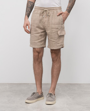 Vilebrequin Beige linen shorts BAIU3U01
