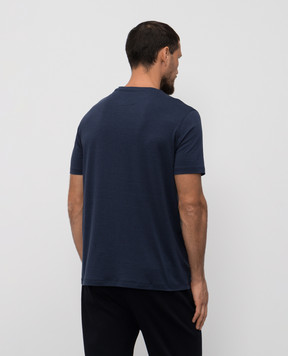 ISAIA Blue silk t-shirt MCI154JP001
