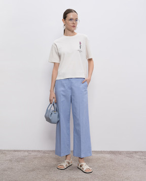 Max Mara Weekend Blue ZIRCONE pants with linen ZIRCONE