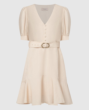 Twinset Beige dress with metallic logo 241TP2521