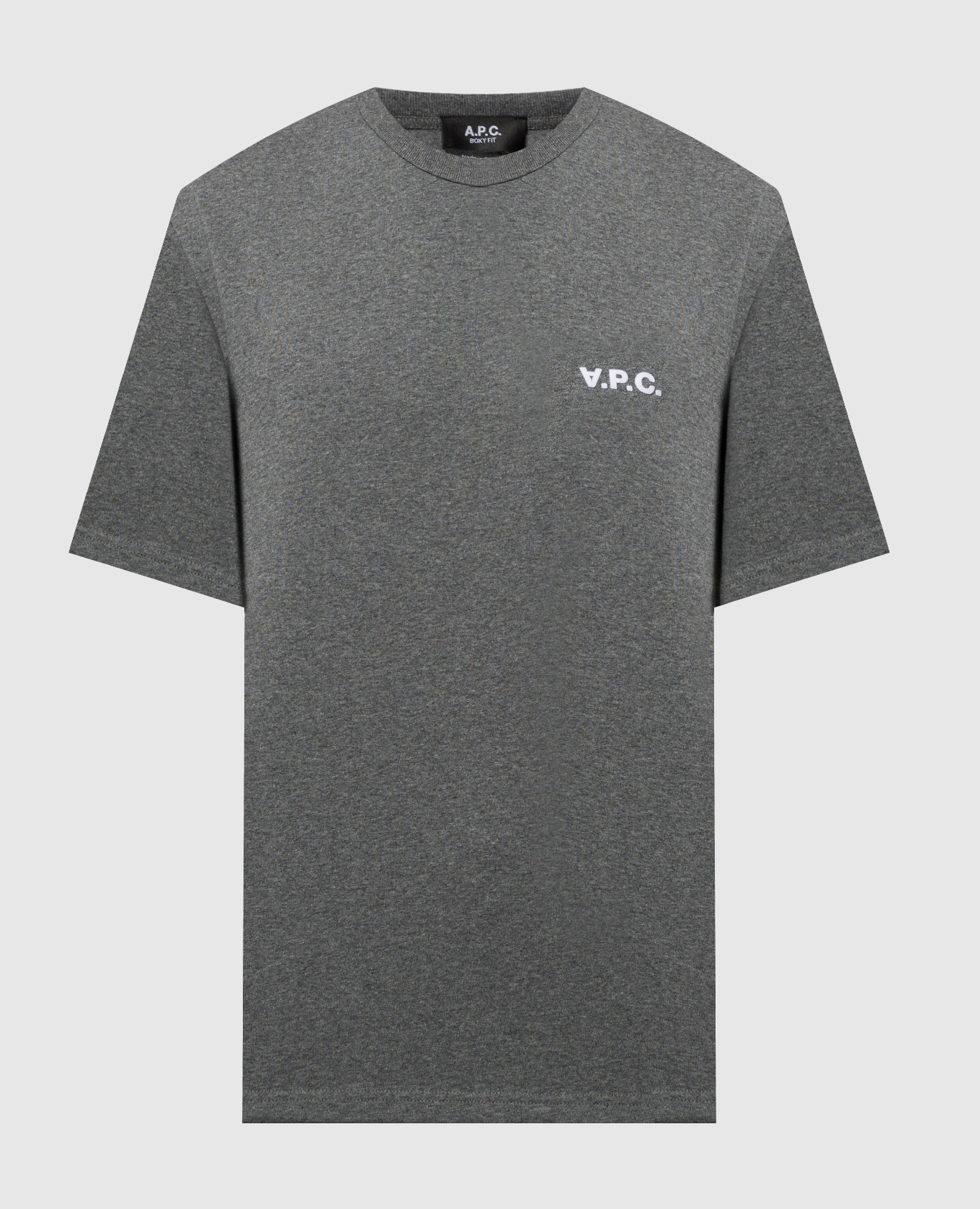

Gray melange t-shirt with textured logo A.P.C, Grey
