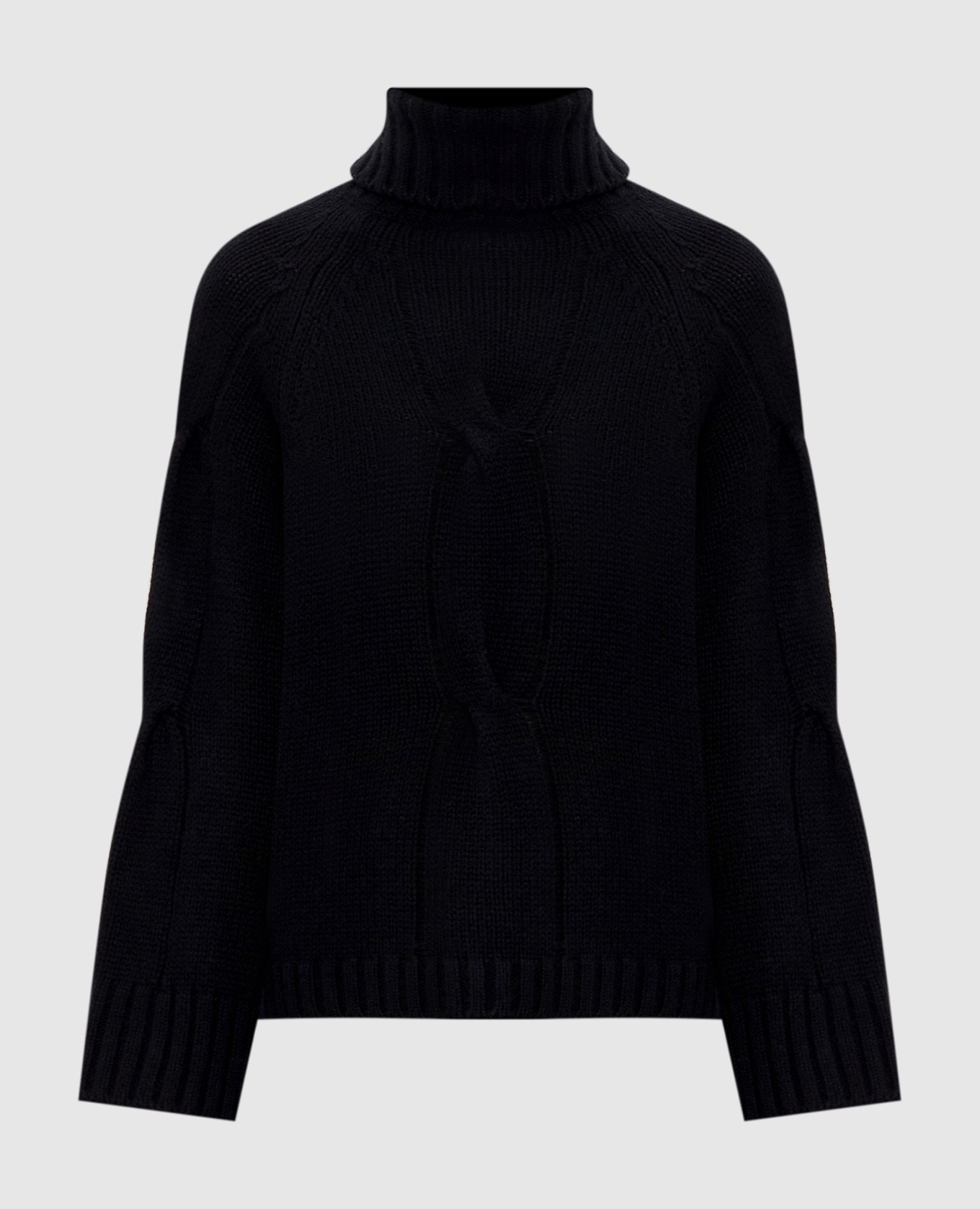 Black cashmere sweater with logo Enrico Mandelli